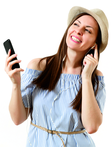 Donna con audioguida